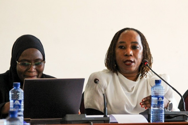 Hon. Tiaone Hendry, (right) Chairperson for the Parliamentary Committee on Natural Resources and Climate Change, affirms her commitment to advance climate finance and to stand for vulnerable Malawians